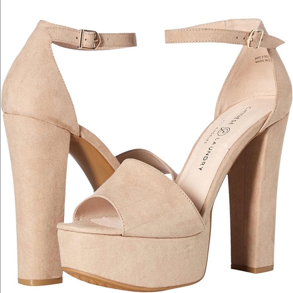 Chinese Laundry Women's Avenue 2 Suede Platform Heeled Sandal